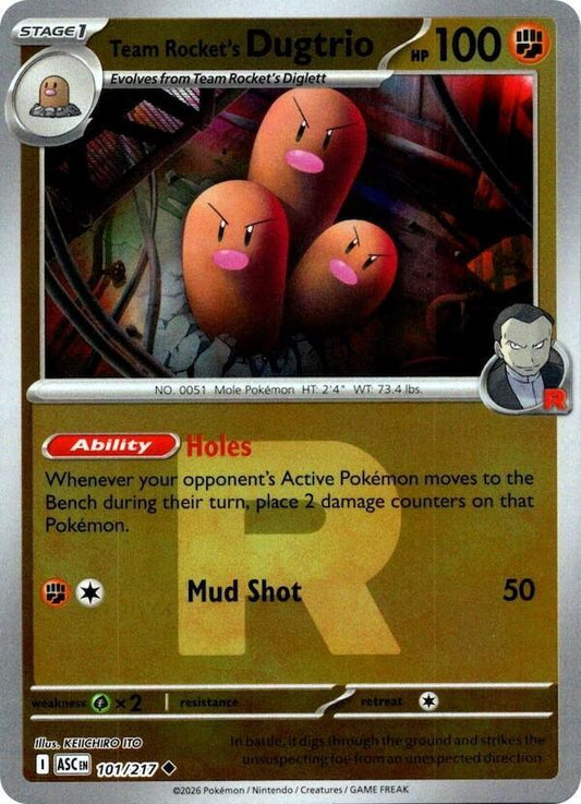 Team Rocket's Dugtrio 101/217 (ME: Ascended Heroes)  - Reverse Holofoil