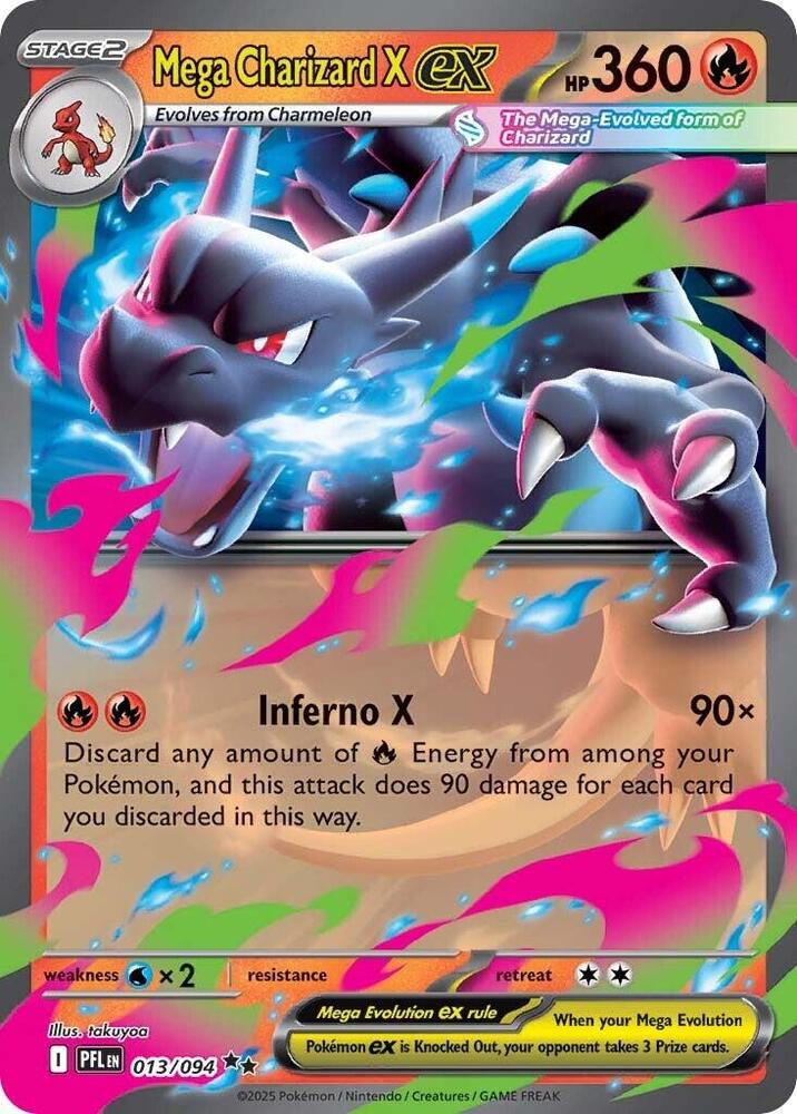 Mega Charizard X ex 013 094 013/094 (ME02: Phantasmal Flames)  - Holofoil