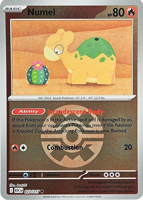 Numel 027/217 (ME: Ascended Heroes)  - Quick Ball Holofoil