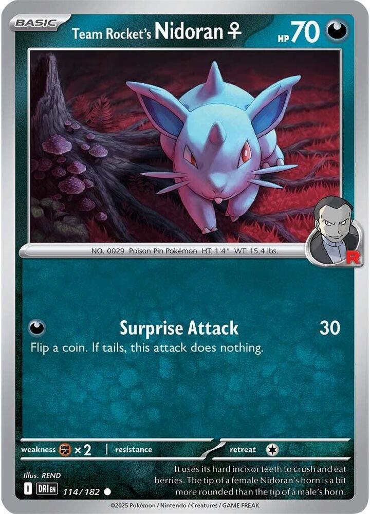 Team Rocket's Nidoran F 114/182 (SV10: Destined Rivals) 