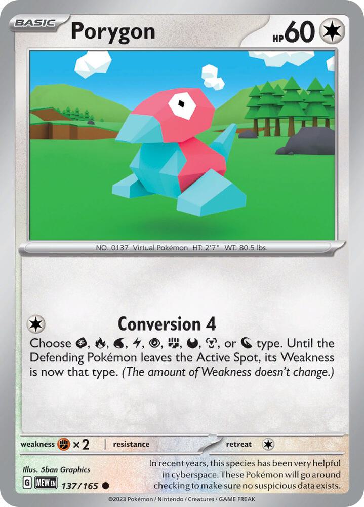 Porygon 137/165 (SV: Scarlet & Violet 151) 