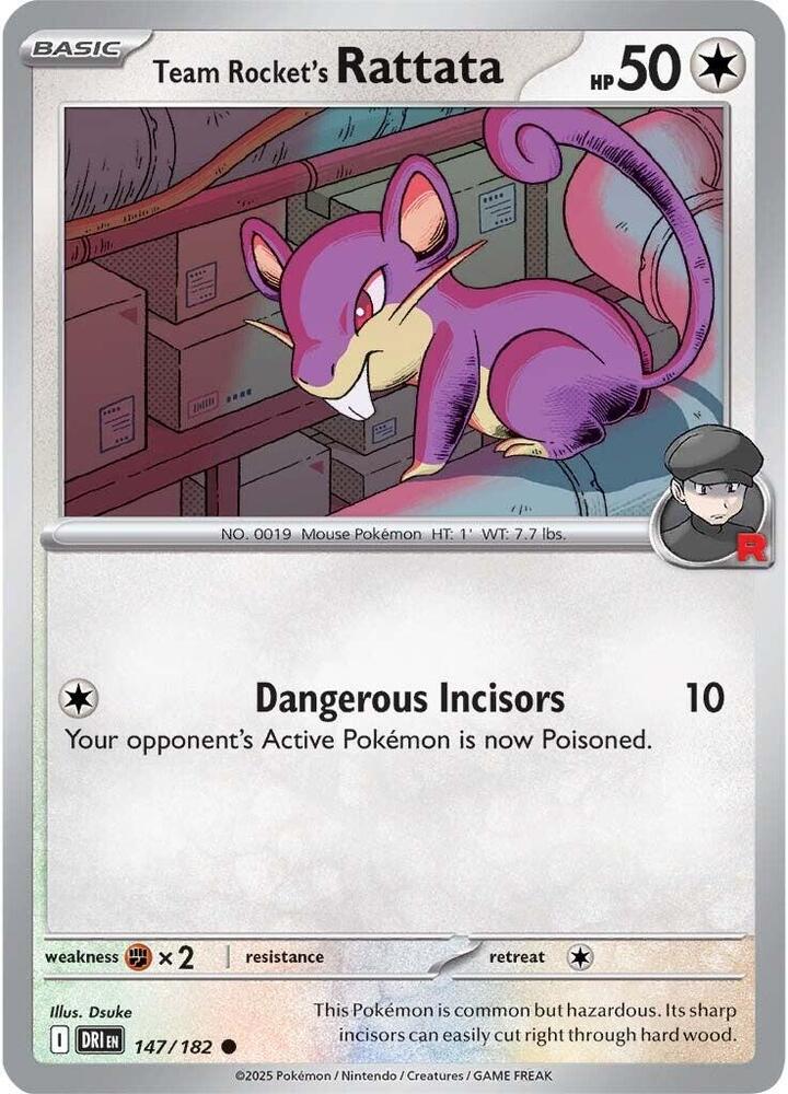 Team Rocket's Rattata 147/182 (SV10: Destined Rivals) 