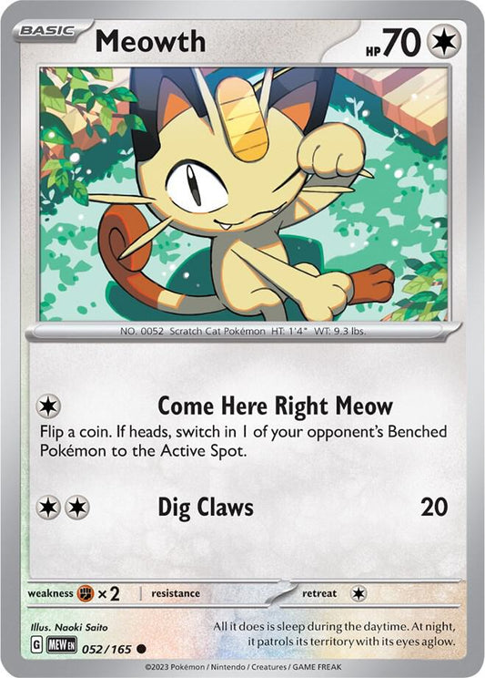 Meowth 052/165 (SV: Scarlet & Violet 151) 