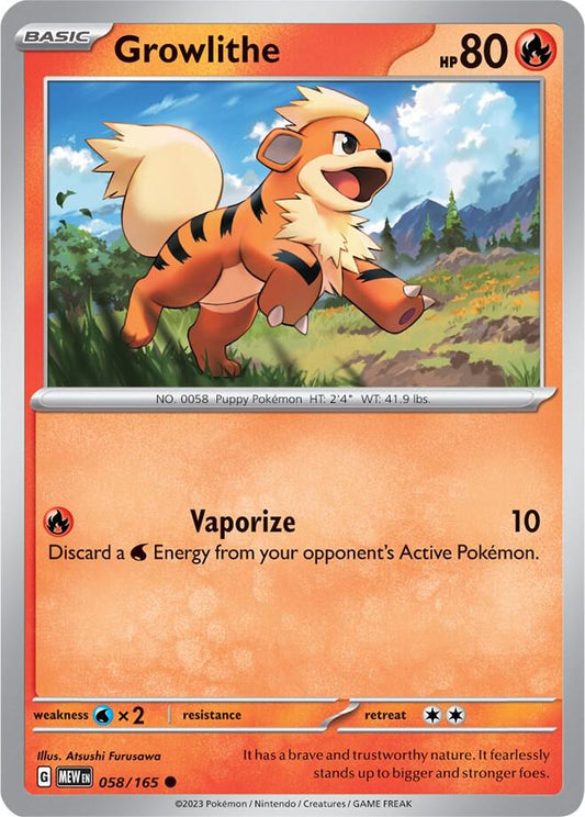 Growlithe 058/165 (SV: Scarlet & Violet 151) 