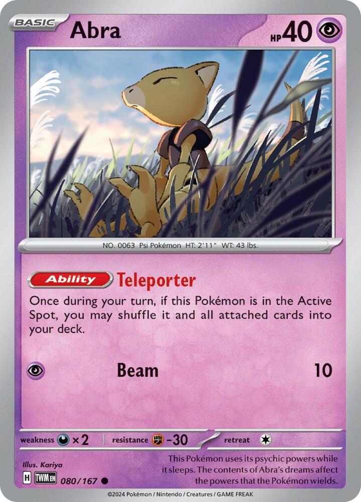Abra 080/167 (SV06: Twilight Masquerade) 