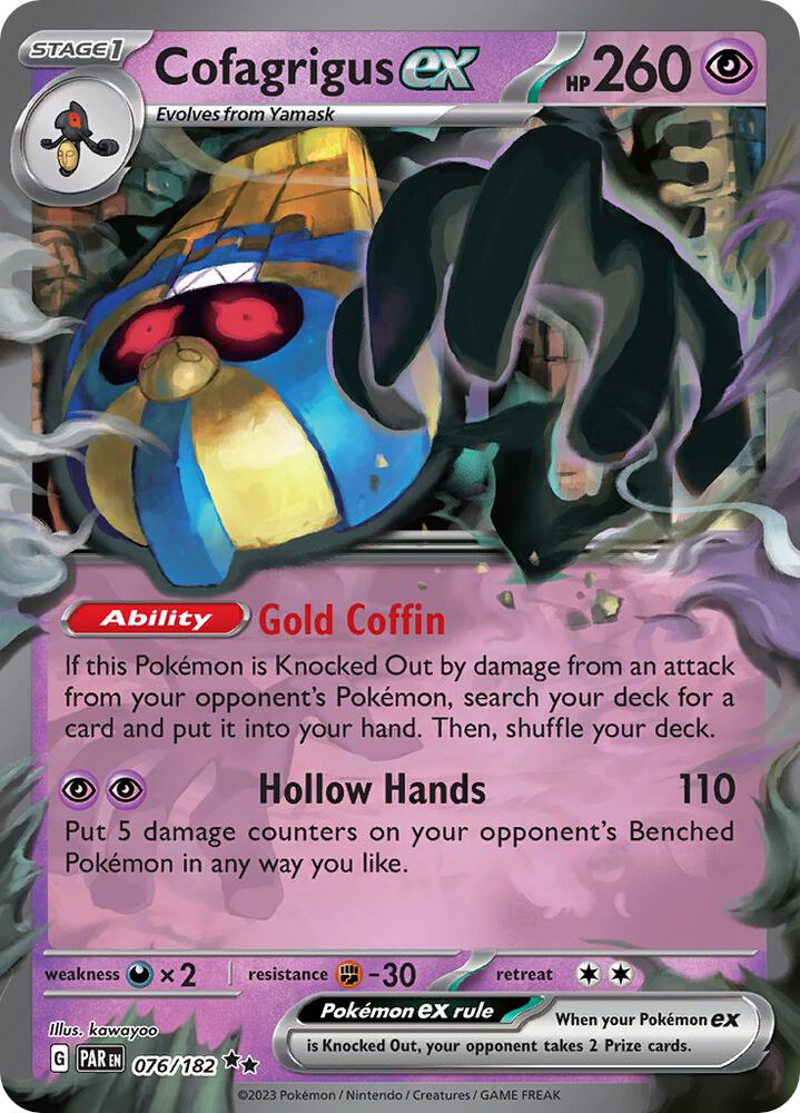 Cofagrigus ex 076/182 (SV04: Paradox Rift)  - Holofoil
