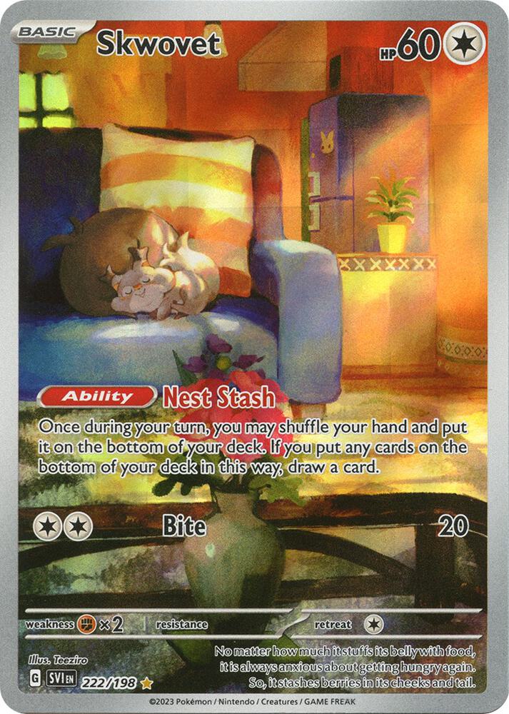 Skwovet 222 198 222/198 (SV01: Scarlet & Violet Base Set)  - Holofoil