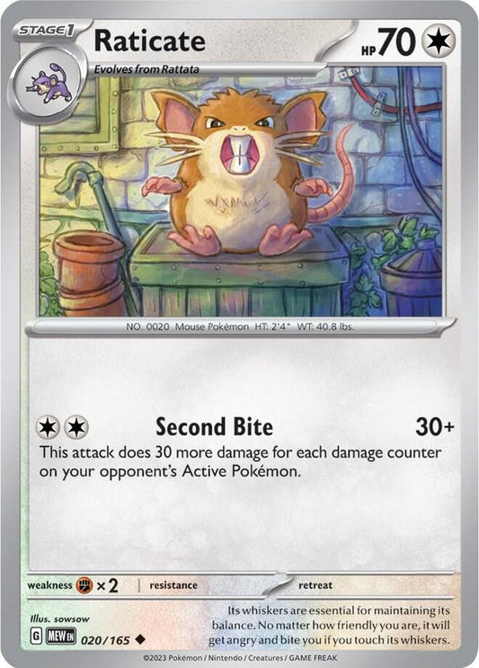 Raticate 020/165 (SV: Scarlet & Violet 151) 