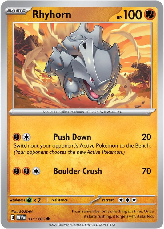 Rhyhorn 111/165 (SV: Scarlet & Violet 151) 