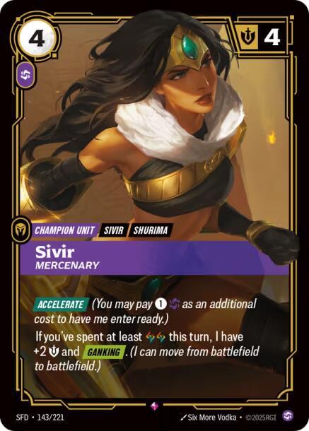 Sivir - Mercenary 143/221 (Spiritforged)  - Foil