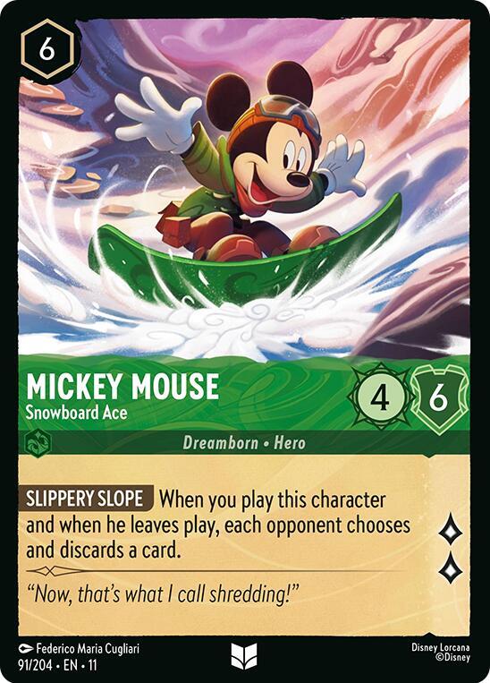 Mickey Mouse Snowboard Ace 91/204 (Winterspell) 