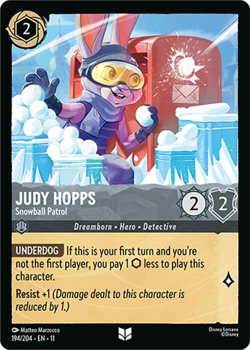 Judy Hopps, Snowball Patrol 194/204 (Winterspell)  - Cold Foil