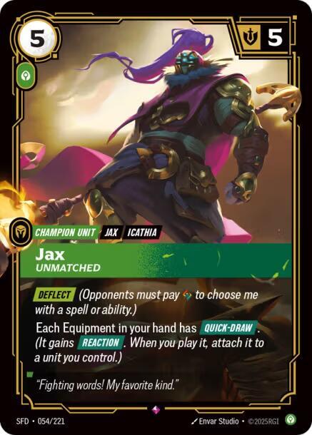 Jax - Unmatched 54/221 (Spiritforged)  - Foil