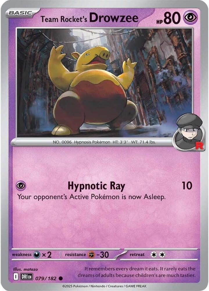 Team Rocket's Drowzee 079/182 (SV10: Destined Rivals) 