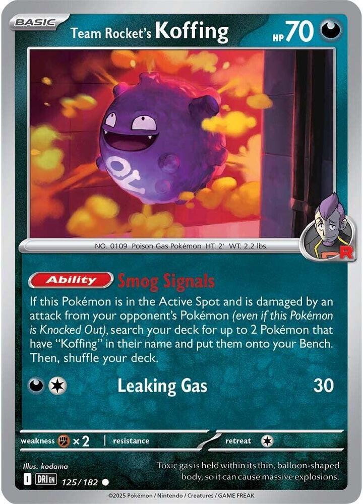 Team Rocket's Koffing 125/182 (SV10: Destined Rivals) 