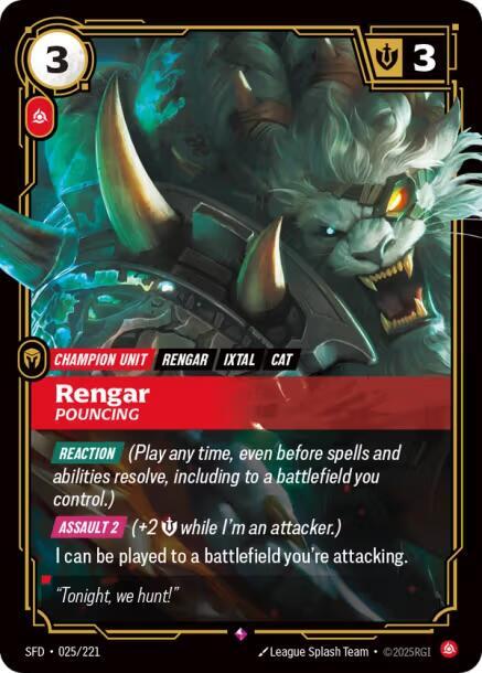 Rengar - Pouncing 25/221 (Spiritforged)  - Foil
