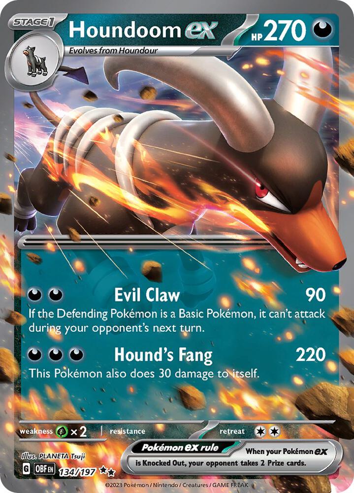 Houndoom ex 134/197 (SV03: Obsidian Flames)  - Holofoil