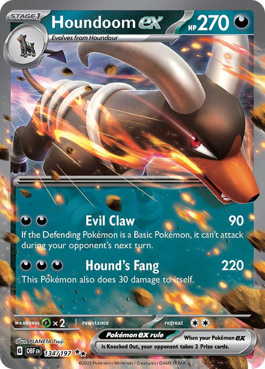Houndoom ex 134/197 (SV03: Obsidian Flames)  - Holofoil