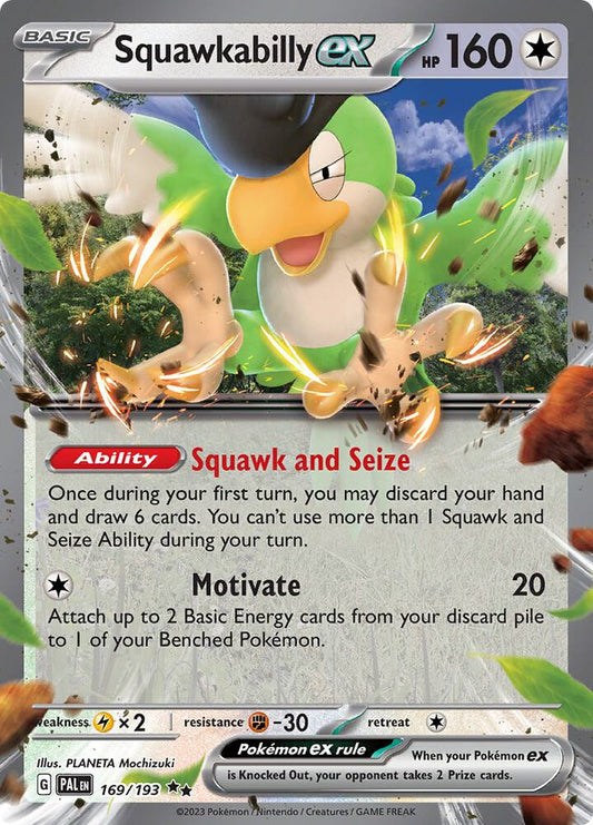 Squawkabilly ex 169/193 (SV02: Paldea Evolved)  - Holofoil