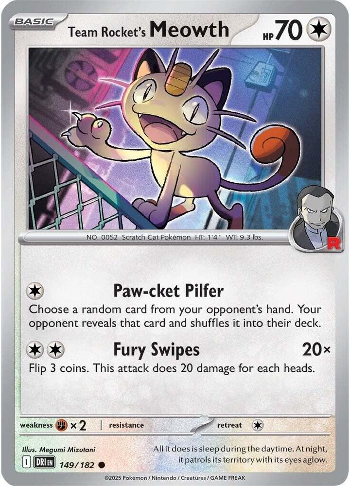 Team Rocket's Meowth 149/182 (SV10: Destined Rivals) 