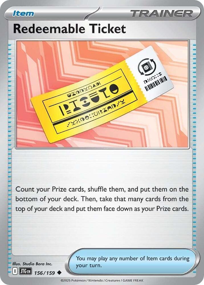 Redeemable Ticket 156/159 (SV09: Journey Together) 