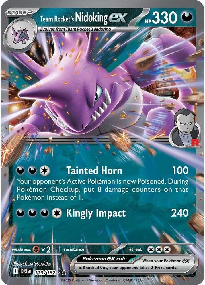 Team Rockets Nidoking ex 119 182 119/182 (SV10: Destined Rivals)  - Holofoil