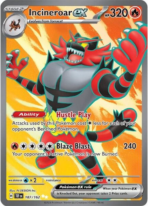 Incineroar ex 187/162 (SV05: Temporal Forces)  - Holofoil