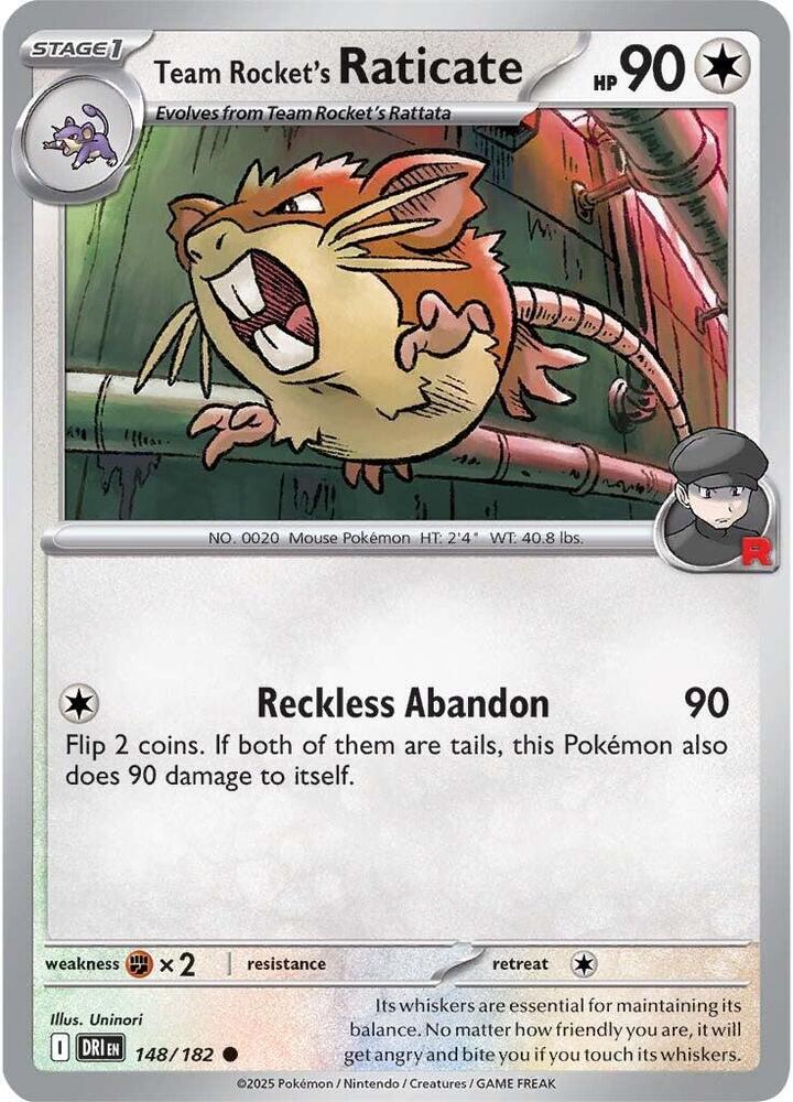 Team Rocket's Raticate 148/182 (SV10: Destined Rivals) 