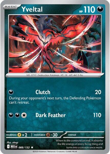Yveltal 088/132 (ME01: Mega Evolution)  - Reverse Holofoil