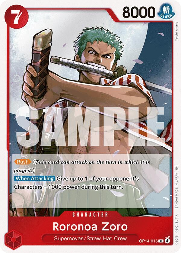 Roronoa Zoro OP14-015 (The Azure Sea's Seven)  - Foil