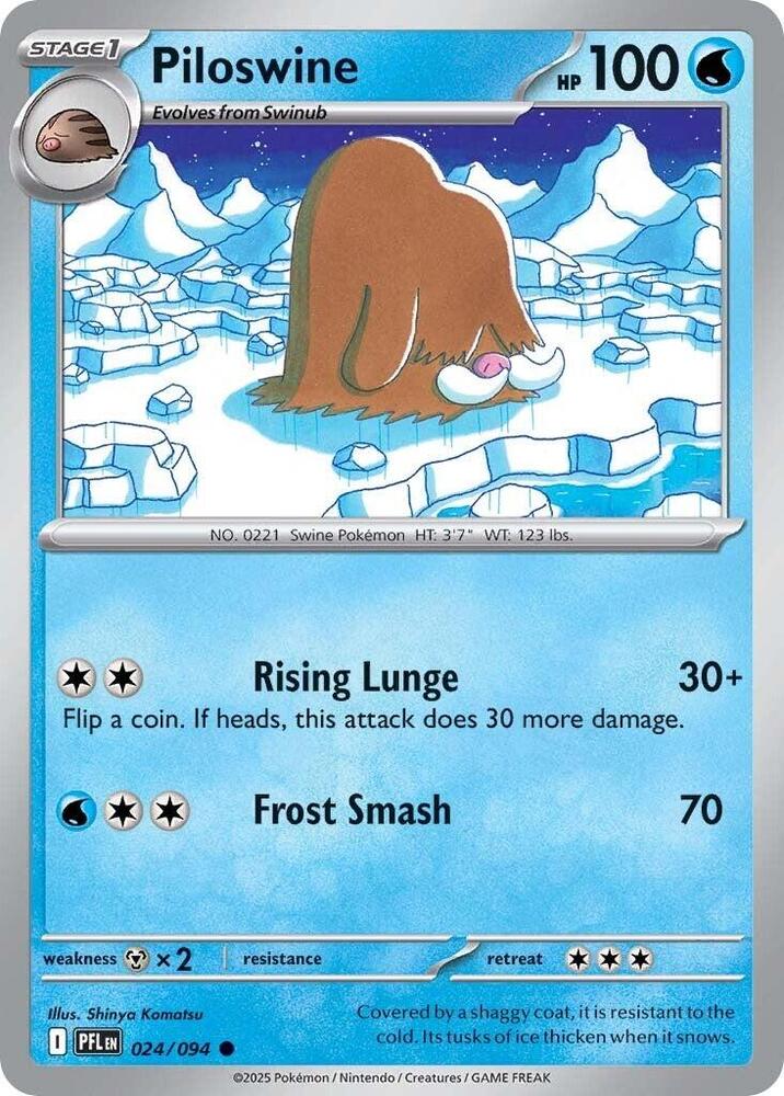 Piloswine 024/094 (ME02: Phantasmal Flames)  - Reverse Holofoil