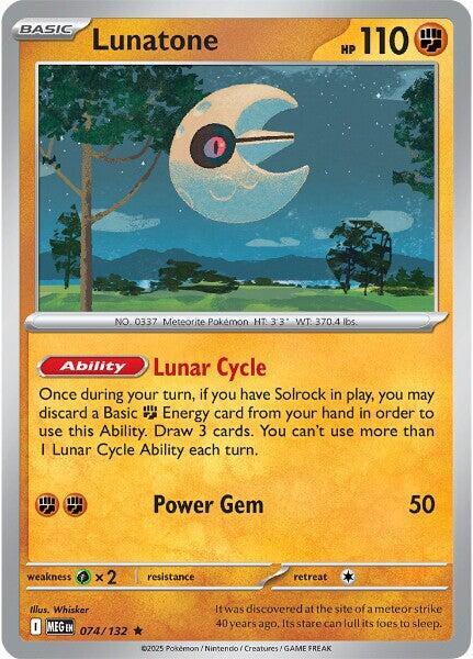Lunatone 074/132 (ME01: Mega Evolution)  - Holofoil