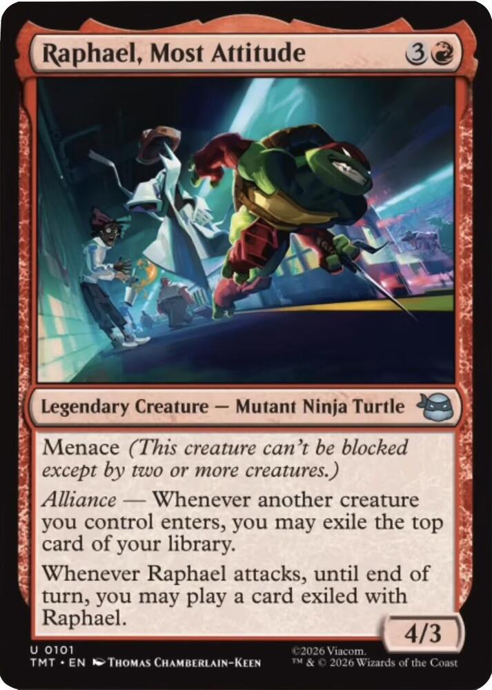 Raphael, Most Attitude 101/190 (Teenage Mutant Ninja Turtles)  - Foil