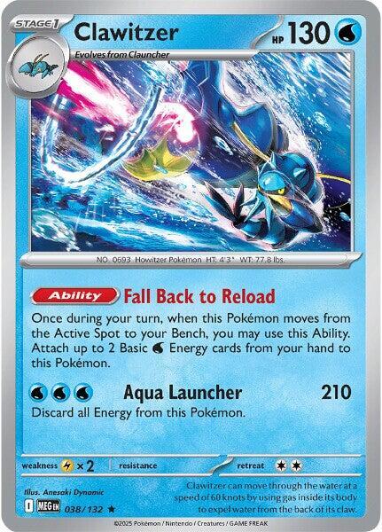 Clawitzer 038/132 (ME01: Mega Evolution)  - Holofoil