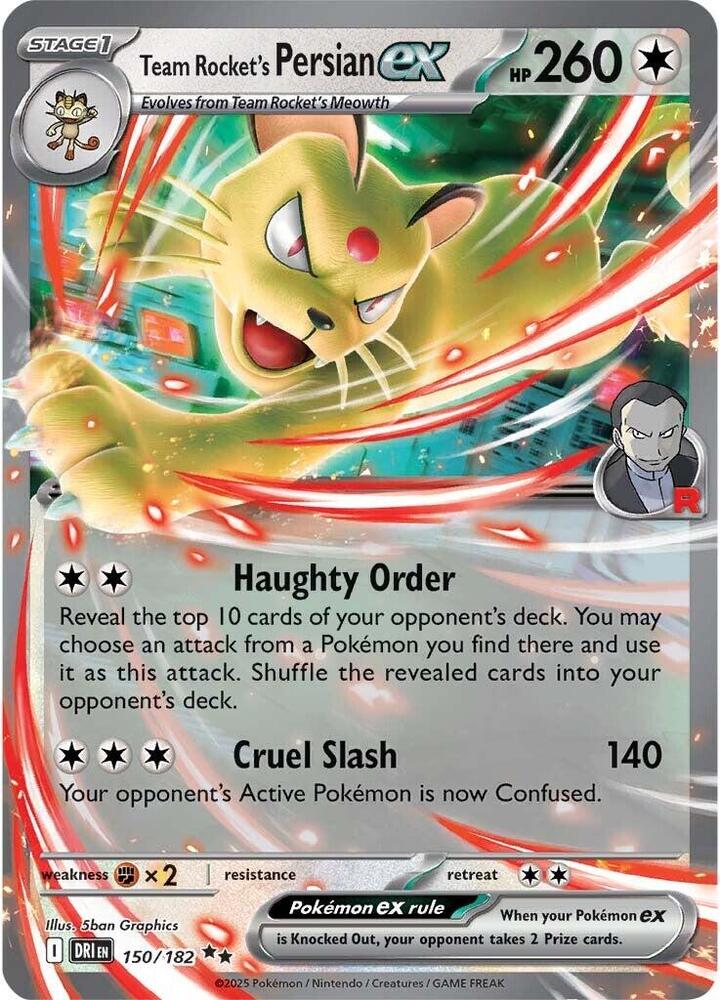 Team Rockets Persian ex 150 182 150/182 (SV10: Destined Rivals)  - Holofoil