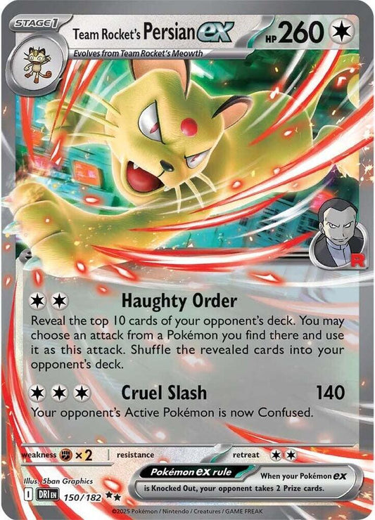 Team Rockets Persian ex 150 182 150/182 (SV10: Destined Rivals)  - Holofoil