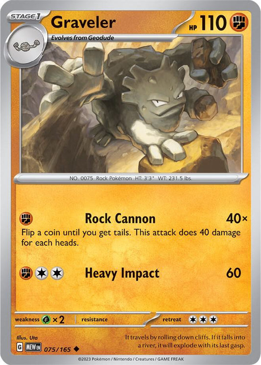 Graveler 075/165 (SV: Scarlet & Violet 151) 