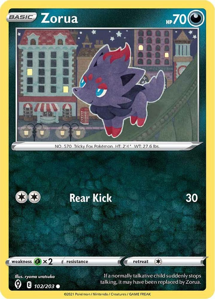 Zorua 102/203 (SWSH07: Evolving Skies) 