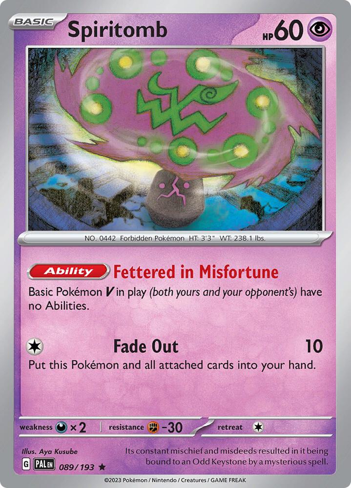 Spiritomb 089/193 (SV02: Paldea Evolved)  - Holofoil