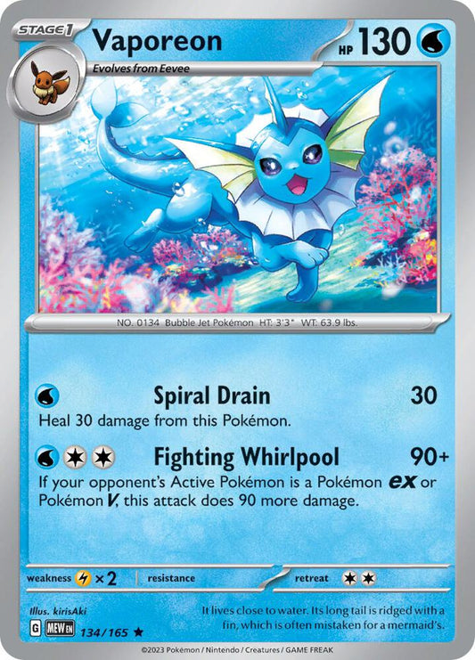 Vaporeon 134/165 (SV: Scarlet & Violet 151)  - Holofoil