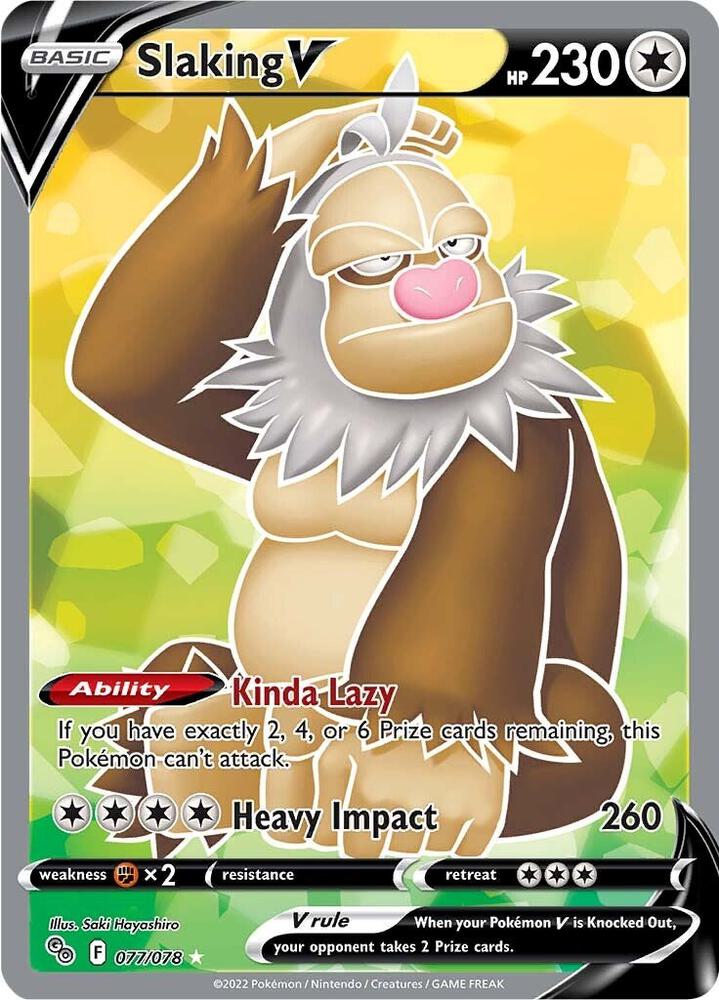 Slaking V Full Art 077/078 (Pokemon GO)  - Holofoil