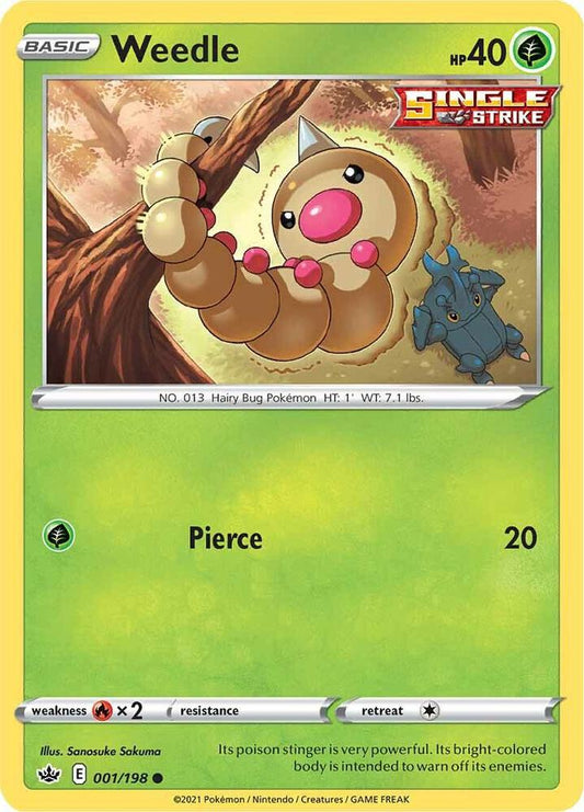 Weedle 001/198 (SWSH06: Chilling Reign) 