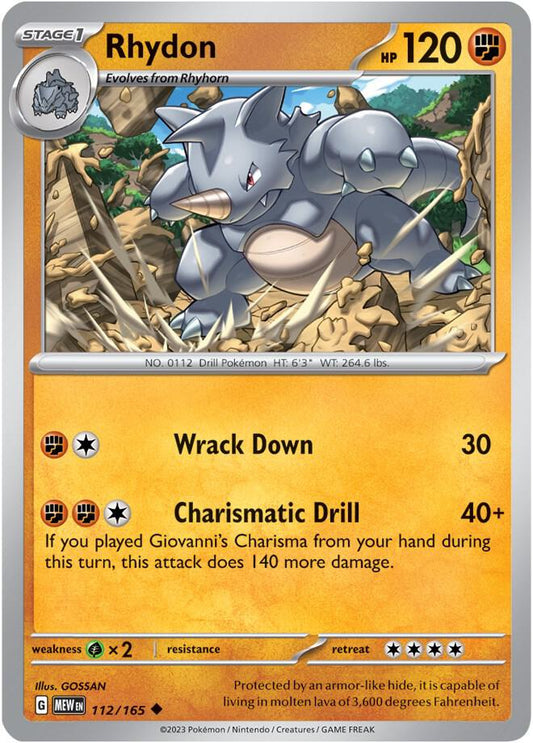 Rhydon 112/165 (SV: Scarlet & Violet 151) 