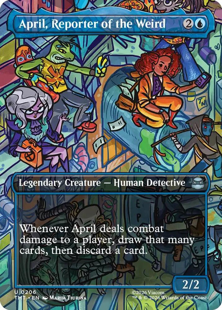 April Reporter of the Weird Borderless 206 (Teenage Mutant Ninja Turtles)  - Borderless Foil
