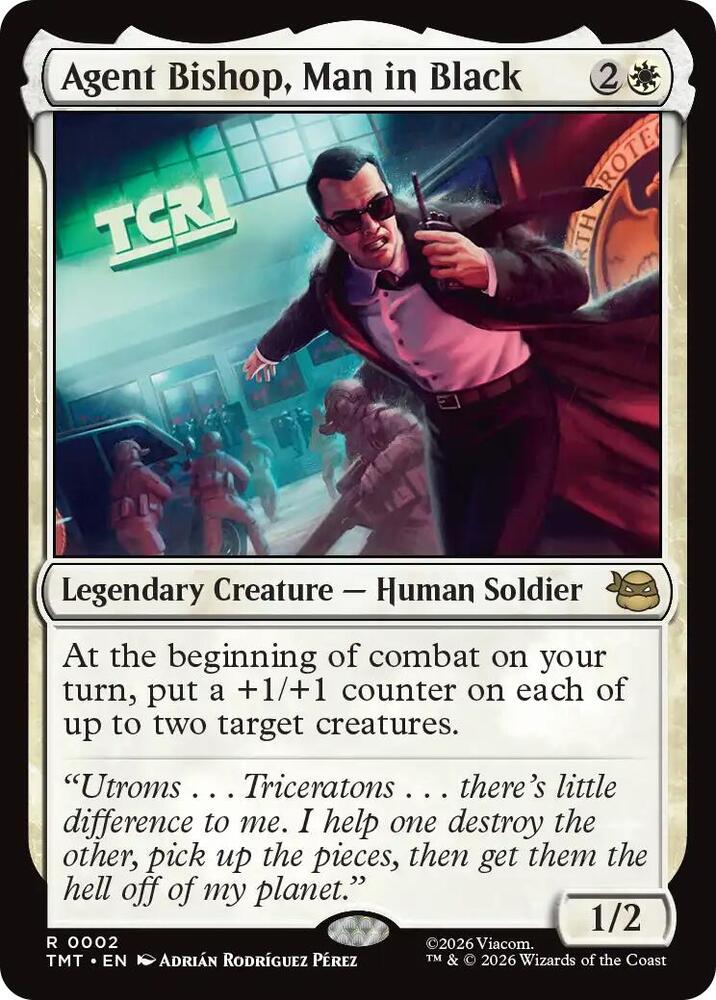 Agent Bishop, Man in Black 2/190 (Teenage Mutant Ninja Turtles)  - Foil