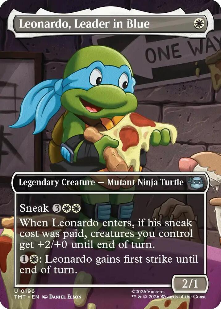 Leonardo Leader in Blue Borderless 196 (Teenage Mutant Ninja Turtles)  - Borderless Foil