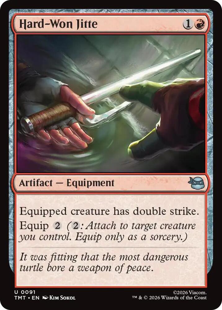 Hard-Won Jitte 91/190 (Teenage Mutant Ninja Turtles)  - Foil