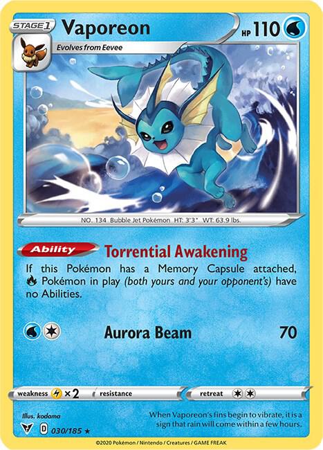 Vaporeon 030/185 (SWSH04: Vivid Voltage) 