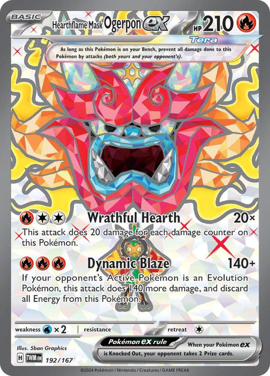 Hearthflame Mask Ogerpon ex 192/167 (SV06: Twilight Masquerade)  - Holofoil