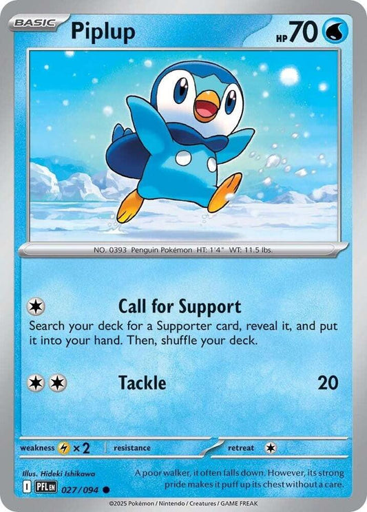Piplup 027 094 027/094 (ME02: Phantasmal Flames)  - Reverse Holofoil